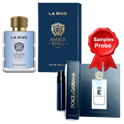 La Rive Amber King - Eau de Toilette pour Homme 100 ml,, echantillon K by Dolce Gabbana EDT 1 ml